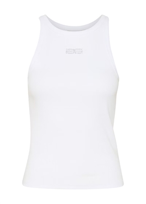 Drew Rhinestone logo tank Bright White Gestuz 